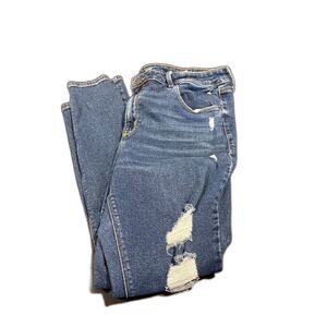 16 Old Navy Rockstar super skinny mid rise jeans dark blue
